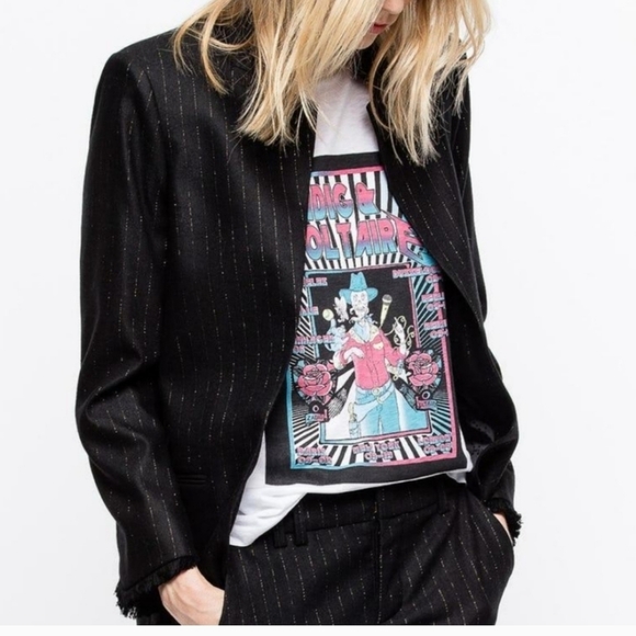 Zadig & Voltaire pin striped glitter jacket